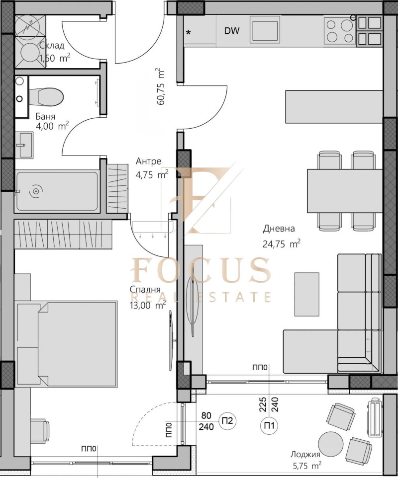 Zu verkaufen  1 Schlafzimmer Plowdiw , Hristo Smirnenski , 72 qm | 28458888 - Bild [3]