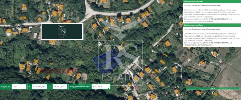 For Sale  Plot region Sofia , Radulovtsi , 1200 sq.m | 41060437