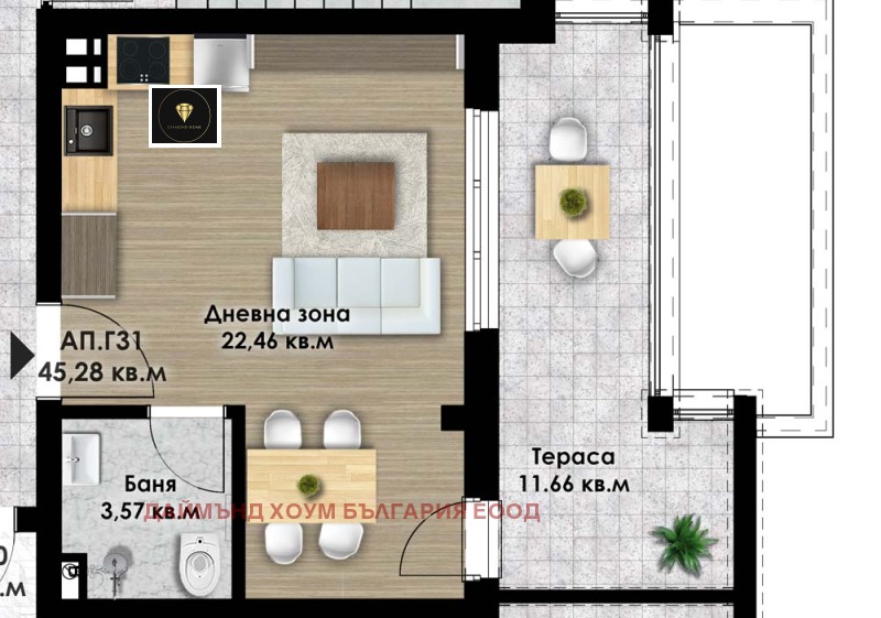 Eladó  1 hálószoba Plovdiv , Komatevsko sose , 52 négyzetméter | 12650180 - kép [2]