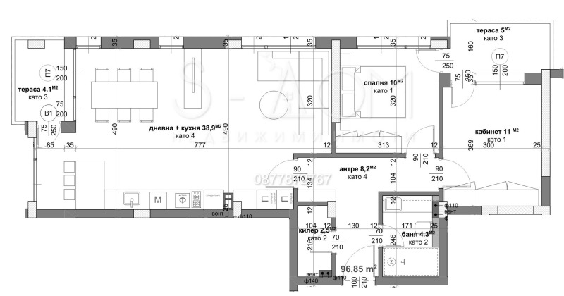 Myytävänä  2 makuuhuonetta Stara Zagora , Ajazmoto , 112 neliömetriä | 30677709 - kuva [3]