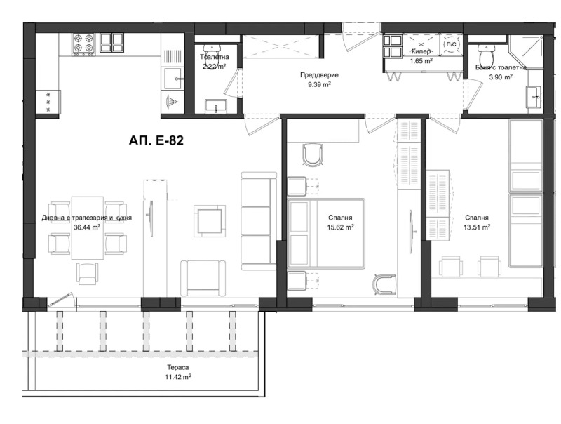 Продаја  2 спаваће собе Пловдив , Гагарин , 125 м2 | 92098652 - слика [2]