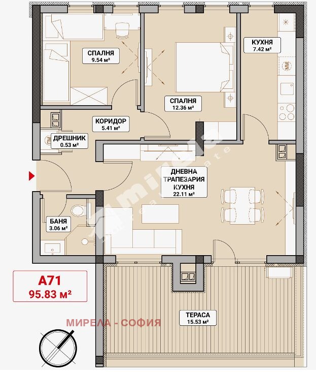 Satılık  2 yatak odası Sofia , Mladost 4 , 115 metrekare | 72673328 - görüntü [2]