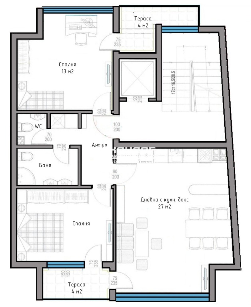 En venta  2 dormitorios Plovdiv , Karshiyaka , 117 metros cuadrados | 40915359 - imagen [8]