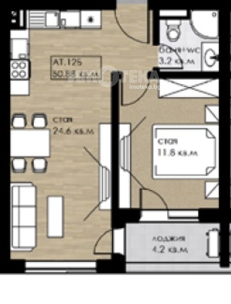 À venda  1 quarto Sofia , Drujba 2 , 60 m² | 99134922 - imagem [2]