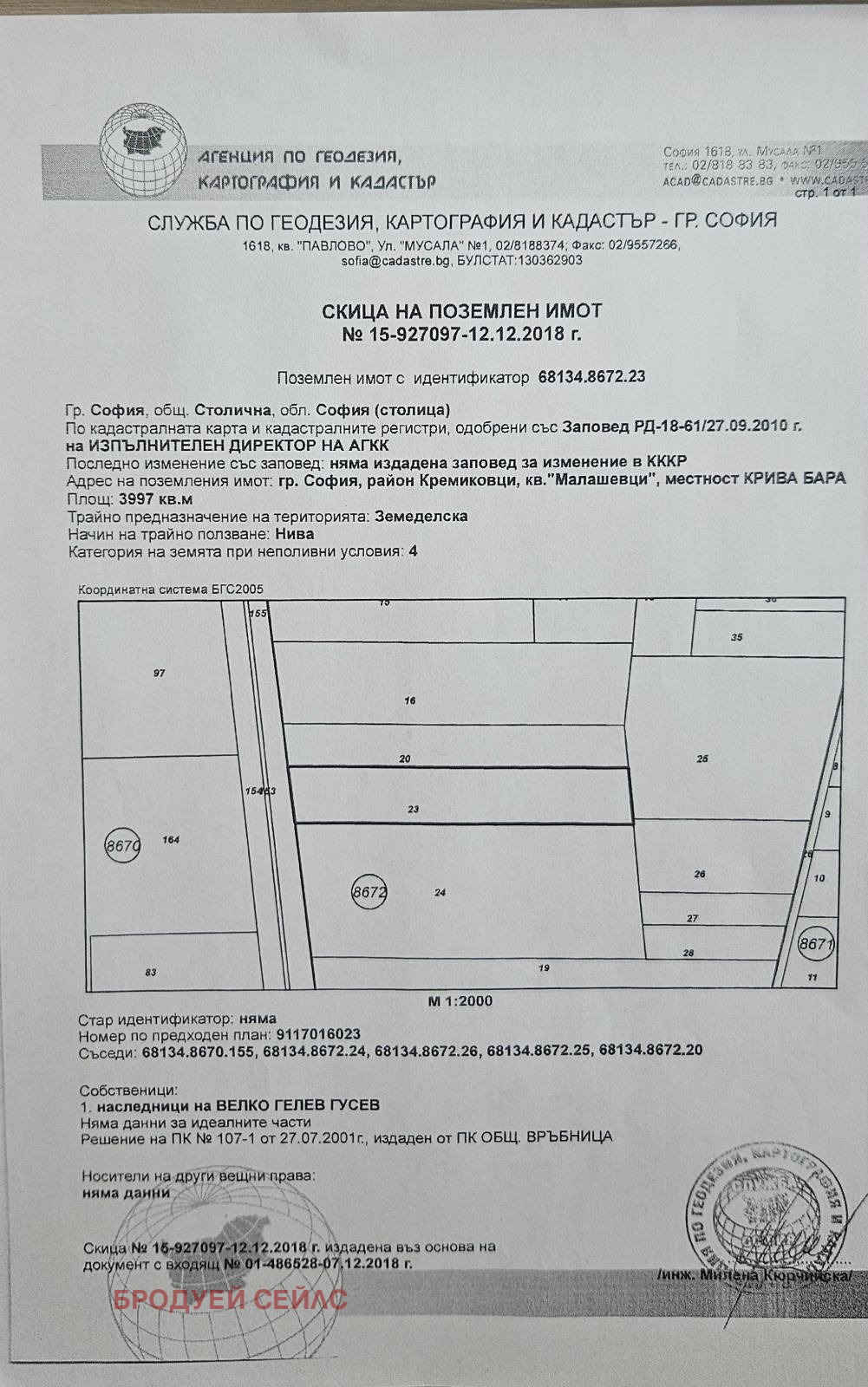 Продава ПАРЦЕЛ, гр. София, Кремиковци