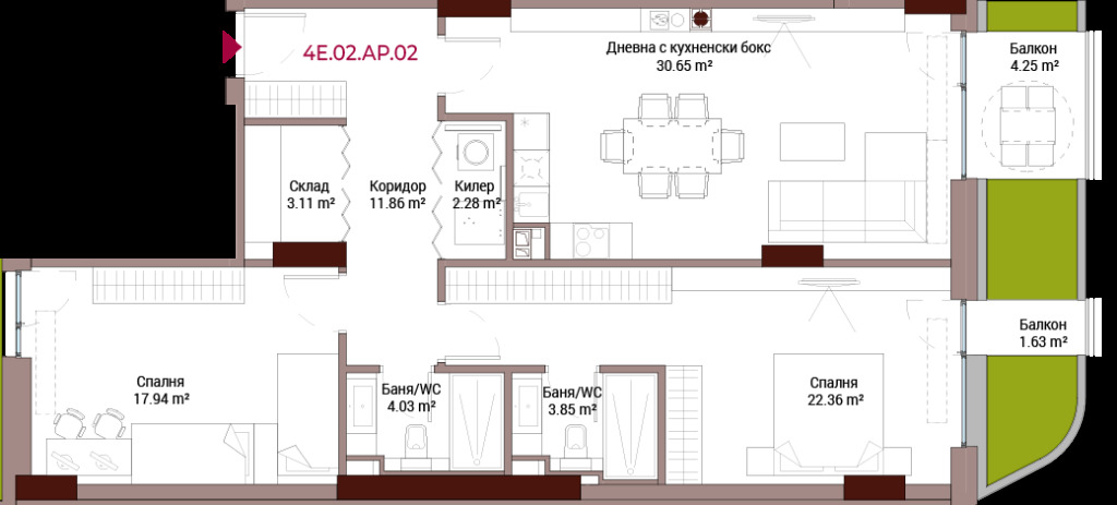 Продава 3-СТАЕН, гр. София, Лозенец, снимка 3 - Апартаменти - 54365352