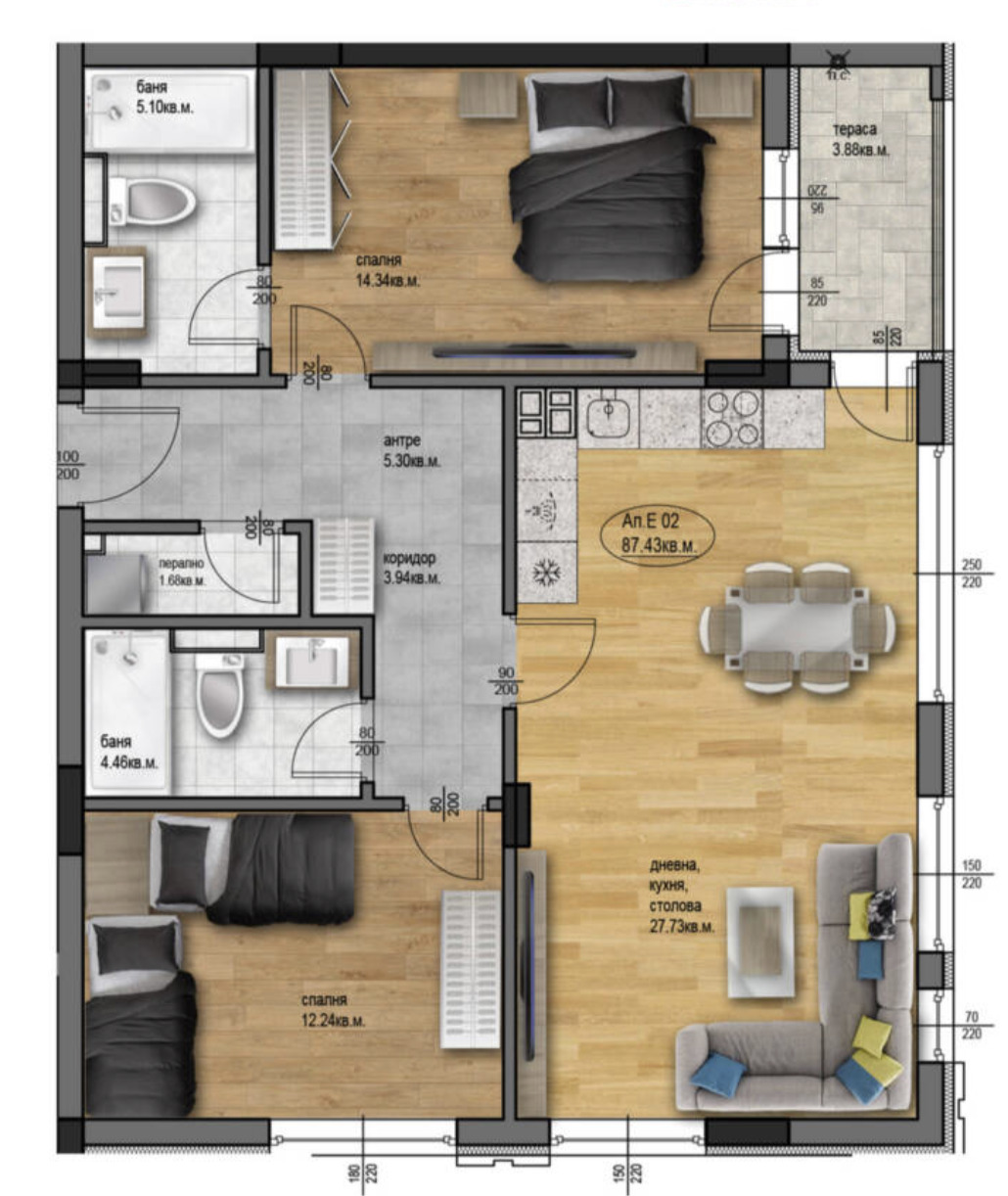 Продава 3-СТАЕН, гр. Пловдив, Остромила, снимка 2 - Апартаменти - 51743410