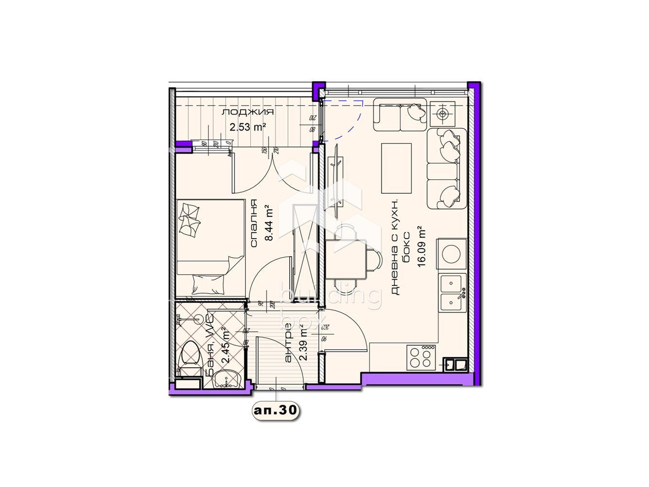 Продава 2-СТАЕН, гр. Шумен, Добруджански, снимка 2 - Апартаменти - 55044477