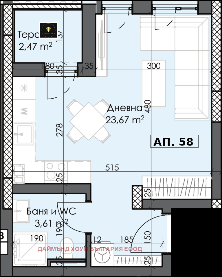 Na prodej  Studio Plovdiv , Trakija , 45 m2 | 86240345 - obraz [2]