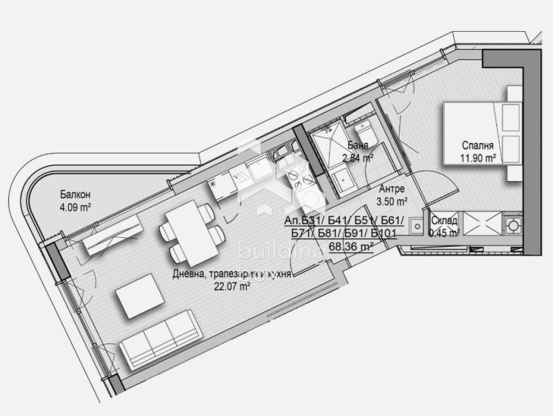 Продается  1 спальня София , Витоша , 68 кв.м | 76502778 - изображение [4]