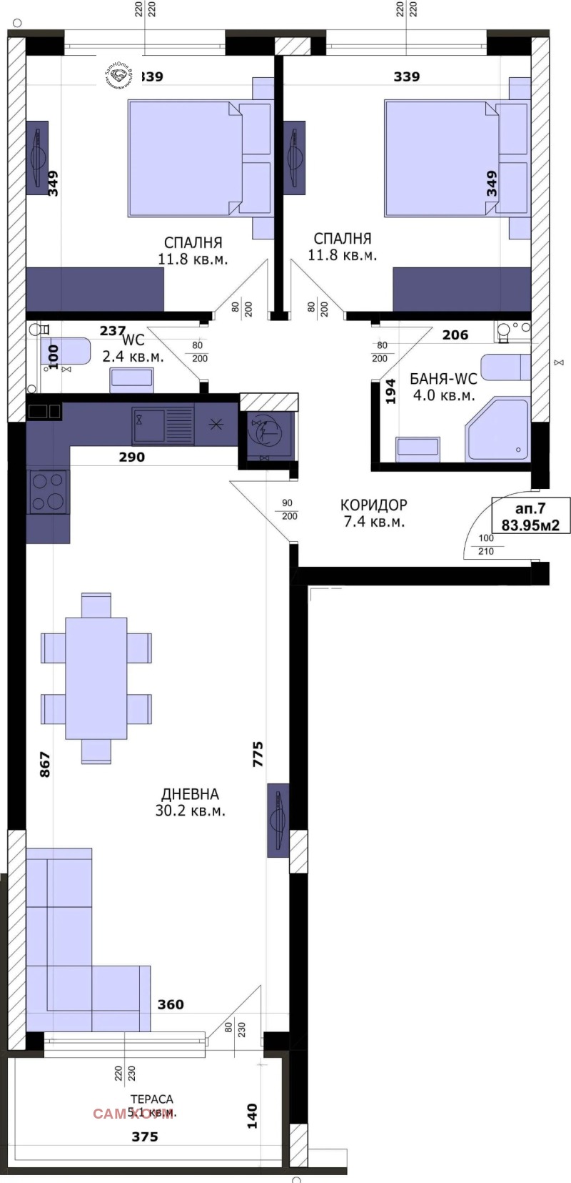 Продава 3-СТАЕН, гр. Варна, Кайсиева градина, снимка 2 - Aпартаменти - 49400896