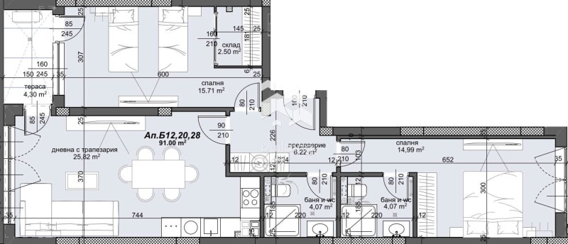 For Sale  2 bedroom Plovdiv , Trakiya , 108 sq.m | 19488666 - image [2]