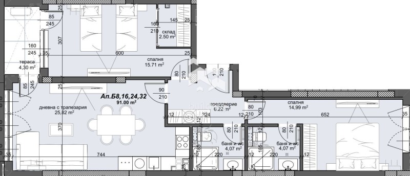 Eladó  2 hálószobás Plovdiv , Trakija , 108 négyzetméter | 75081792 - kép [5]
