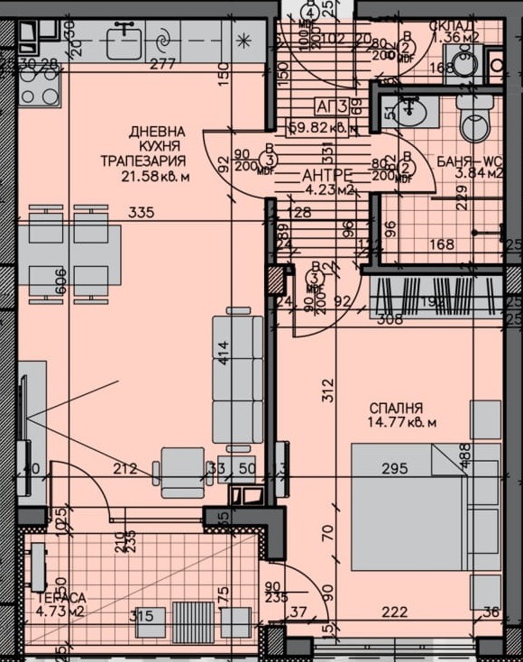 Продава 2-СТАЕН, гр. Бургас, Зорница, снимка 3 - Апартаменти - 52882708