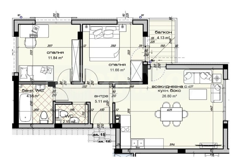 Продается  2 спальни Варна , Виница , 102 кв.м | 36381756 - изображение [5]