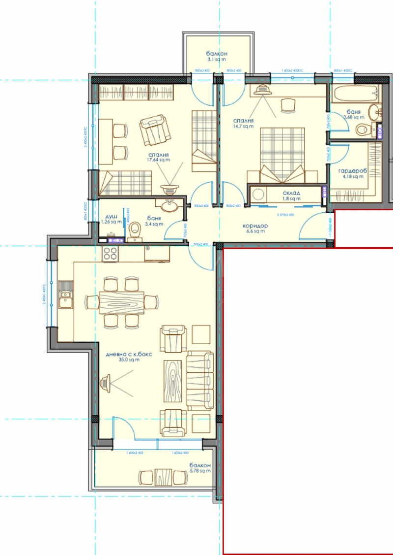 In vendita  2 camere da letto Sofia , Vitosha , 130 mq | 56533279 - Immagine [4]