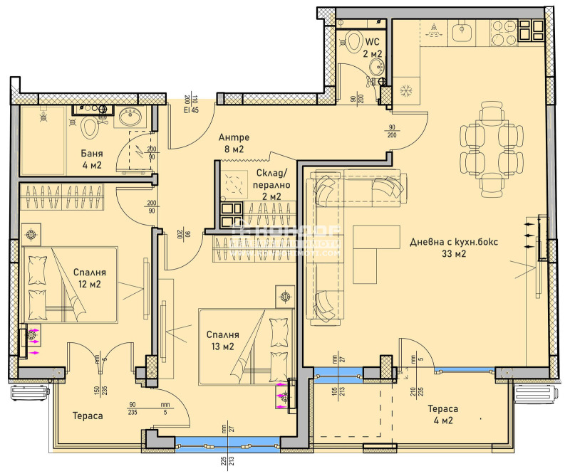 Na prodej  2 ložnice Plovdiv , Vastaničeski , 114 m2 | 71858239 - obraz [2]
