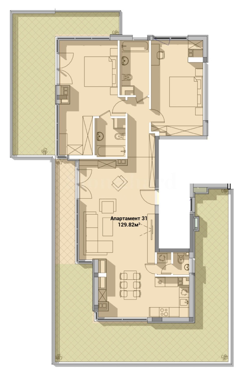 Продава 3-СТАЕН, гр. София, Полигона, снимка 3 - Апартаменти - 53444353