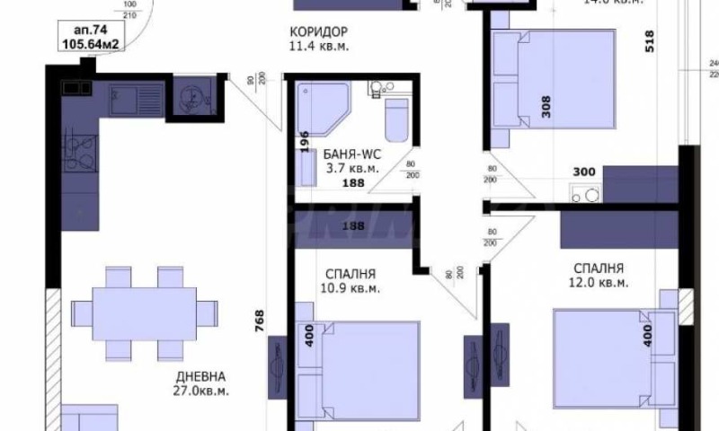 Продава  4-стаен град Варна , Кайсиева градина , 119 кв.м | 61570797 - изображение [6]