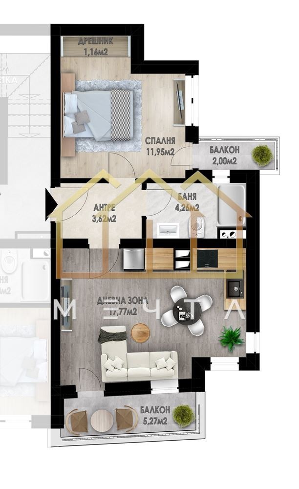 À venda  1 quarto Plovdiv , Centar , 66 m² | 92798123 - imagem [2]