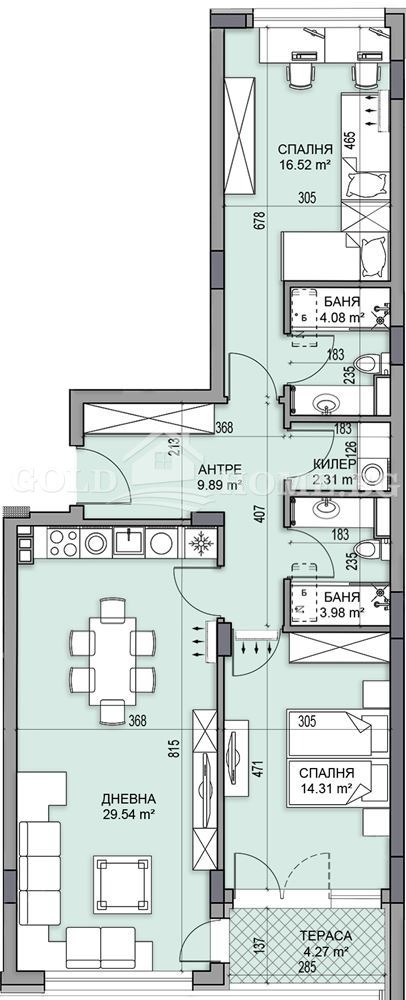 Продава 3-СТАЕН, гр. Пловдив, Гагарин, снимка 4 - Апартаменти - 54165321