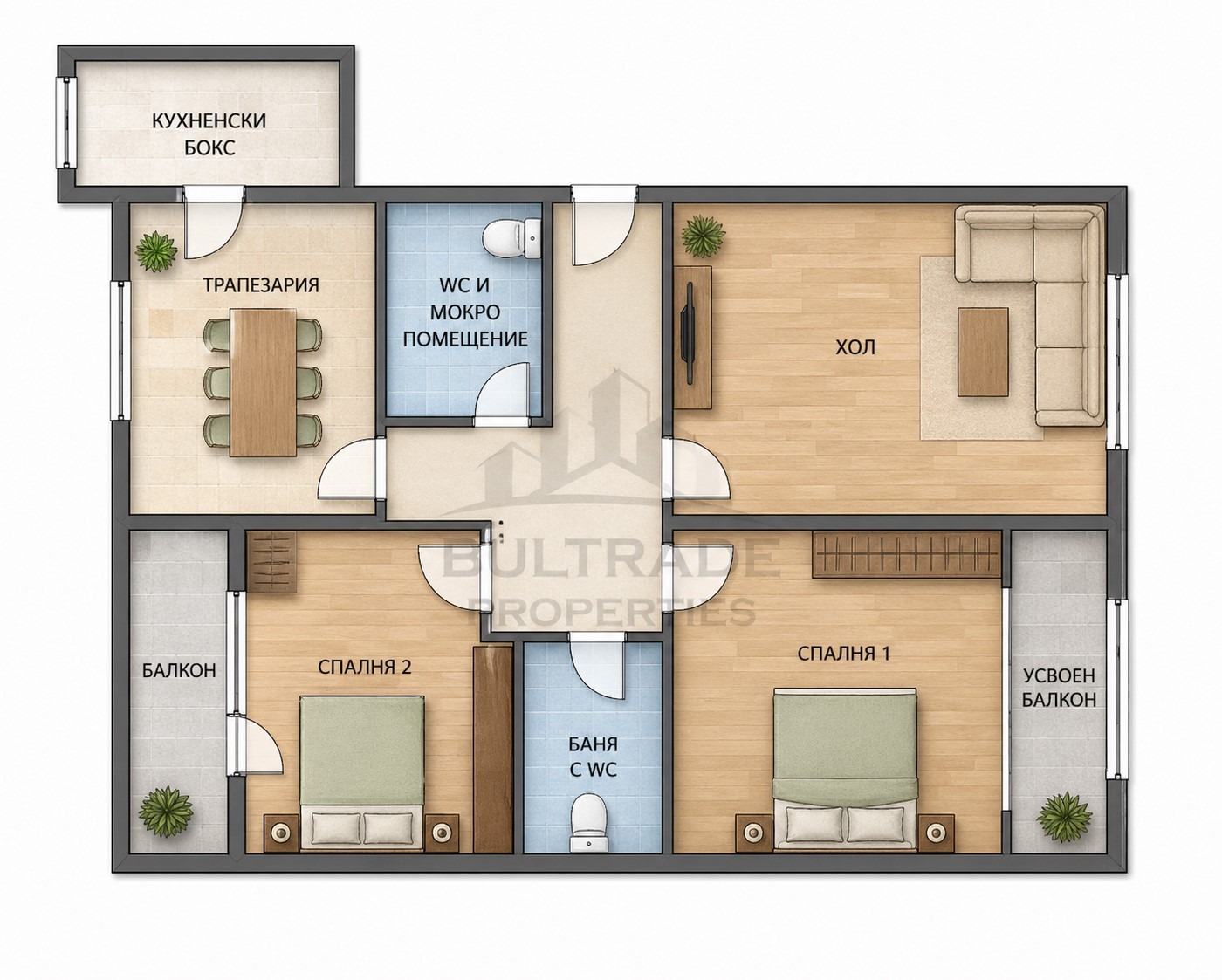 Продава 3-СТАЕН, гр. София, Стрелбище, снимка 2 - Апартаменти - 54516614