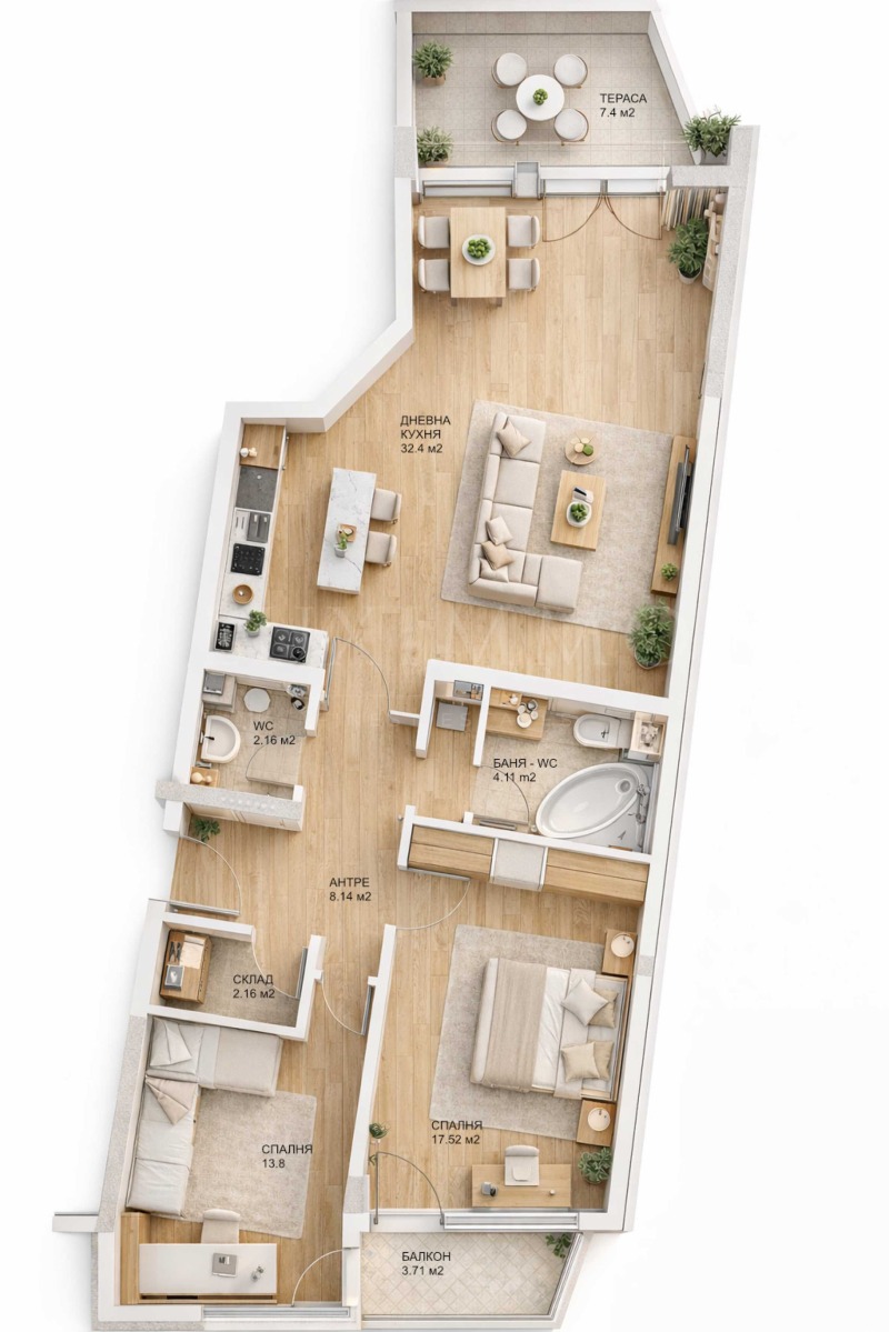 Продава 3-СТАЕН, гр. София, Кръстова вада, снимка 6 - Апартаменти - 53292076