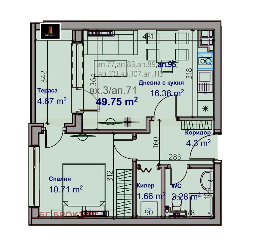 Продава 2-СТАЕН, гр. Варна, Младост 1, снимка 5 - Апартаменти - 55399925