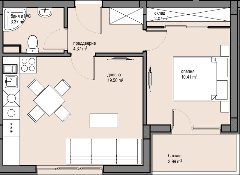 Продава 2-СТАЕН, гр. София, Красна поляна 2, снимка 5 - Aпартаменти - 49587066