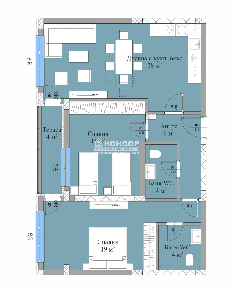 For Sale  2 bedroom Plovdiv , Vastanicheski , 106 sq.m | 87043582 - image [2]