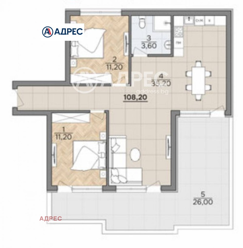 Na prodej  2 ložnice Varna , m-t Alen mak , 108 m2 | 77904960 - obraz [4]