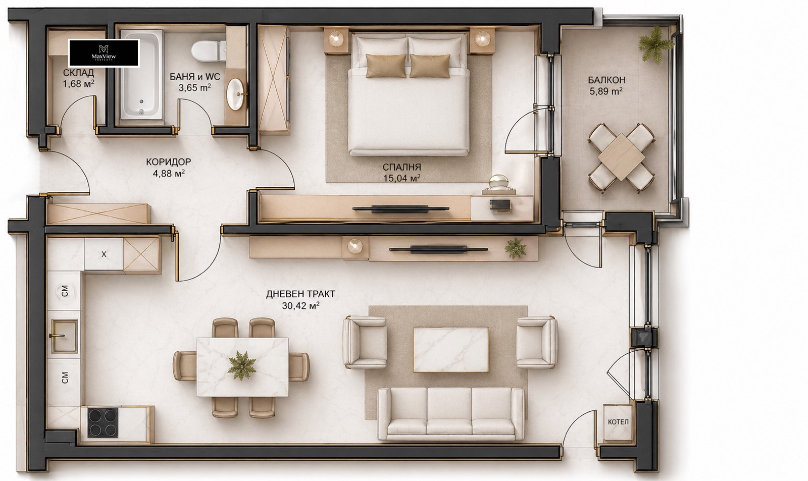 Продава 2-СТАЕН, гр. София, Малинова долина