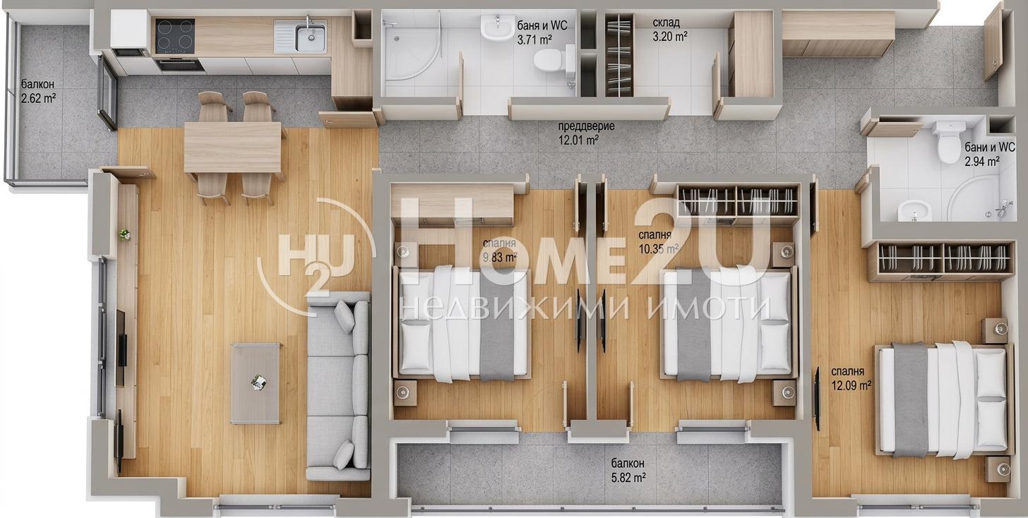 Продава 4-СТАЕН, гр. София, Овча купел, снимка 13 - Апартаменти - 54145069