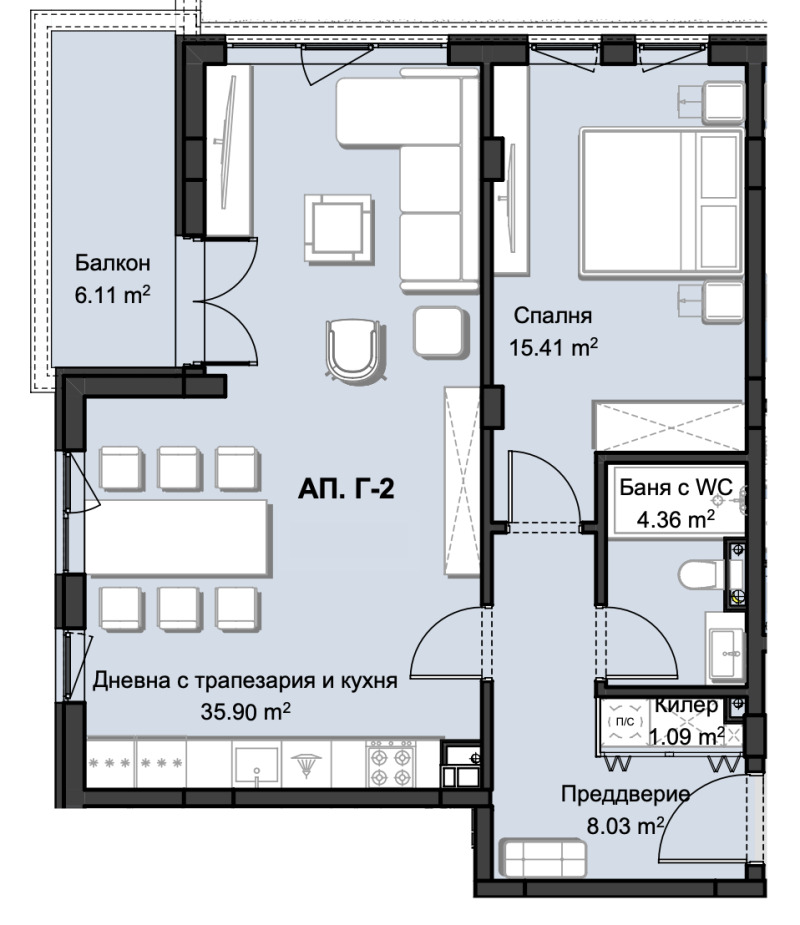 Продава 2-СТАЕН, гр. Пловдив, Христо Смирненски, снимка 2 - Aпартаменти - 47049339