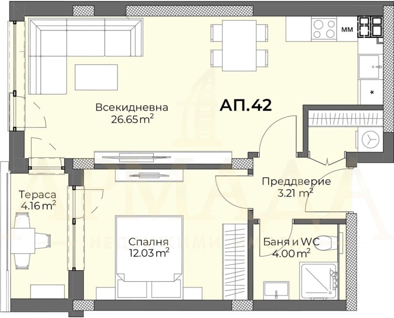 Til salgs  1 soverom Plovdiv , Hristo Smirnenski , 75 kvm | 18660012 - bilde [2]