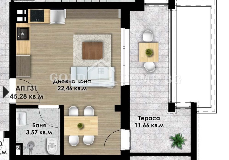 Na prodej  Studio Plovdiv , Komatevo , 52 m2 | 77807013 - obraz [3]