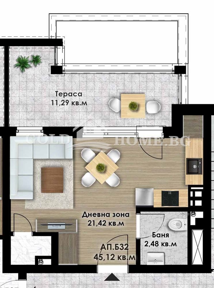 Na prodej  Studio Plovdiv , Komatevo , 52 m2 | 77807013 - obraz [5]