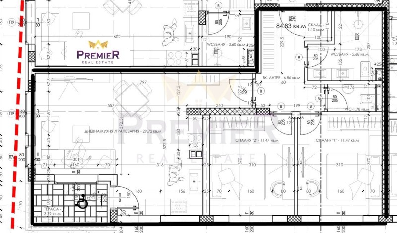 À vendre  2 chambres Varna , Izgrev , 99 m² | 86811960