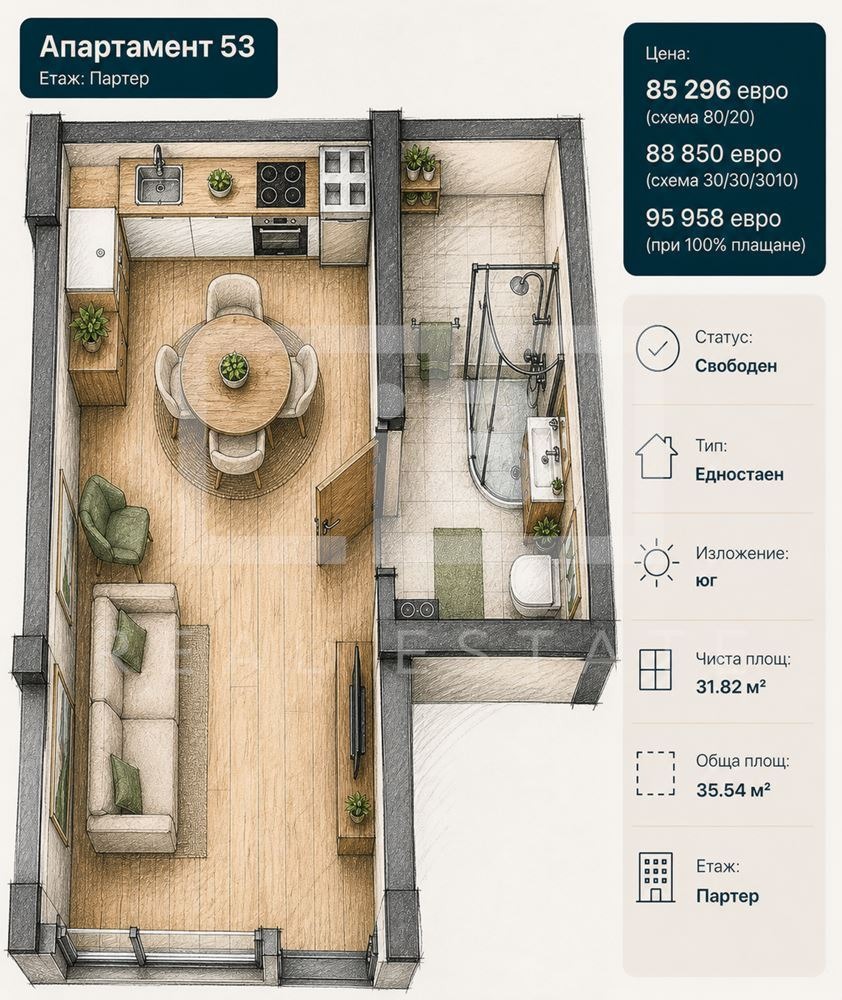 Продава 1-СТАЕН, гр. София, Левски Г, снимка 3 - Апартаменти - 55142518
