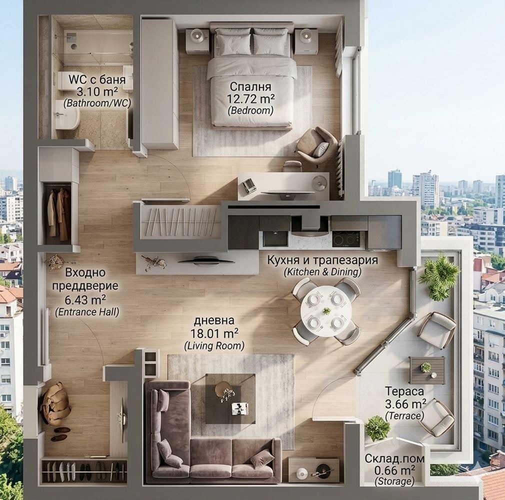 Продава 2-СТАЕН, гр. София, Дружба 2, снимка 14 - Апартаменти - 54863329