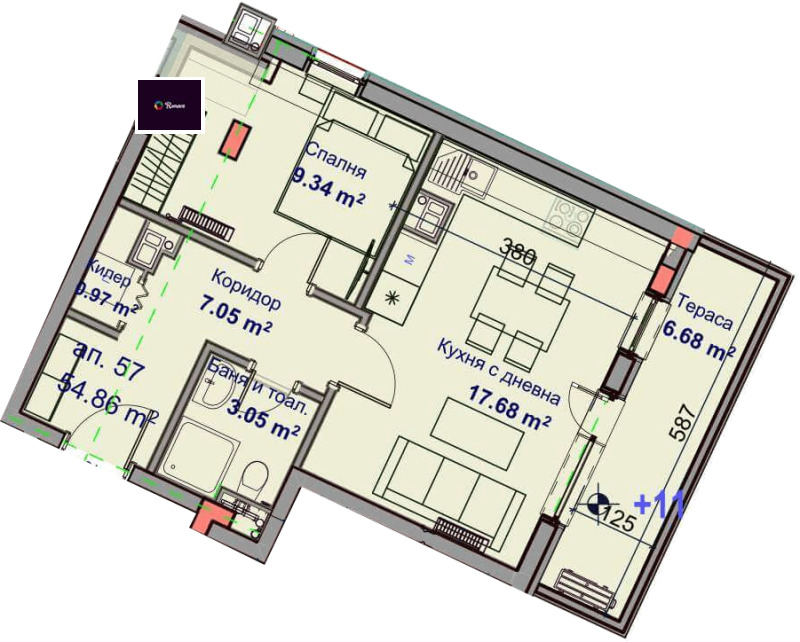 In vendita  1 camera da letto Varna , Vazragdane 3 , 63 mq | 67060683 - Immagine [4]