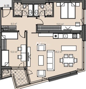 Продава 3-СТАЕН, гр. София, Манастирски ливади, снимка 5 - Апартаменти - 55098447