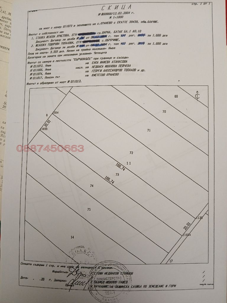 Продава ПАРЦЕЛ, с. Кранево, област Добрич