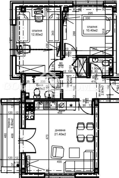 Myytävänä  2 makuuhuonetta Plovdiv , Hristo Smirnenski , 73 neliömetriä | 32631637 - kuva [5]