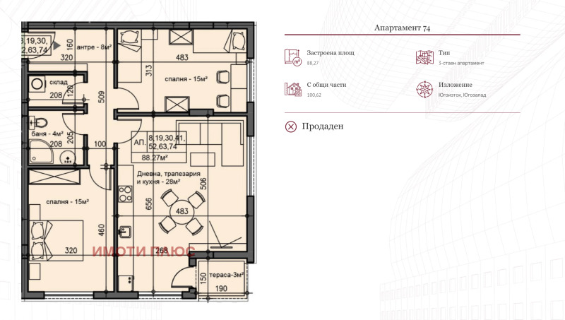 Продава 3-СТАЕН, гр. София, Люлин 9, снимка 6 - Апартаменти - 53304138
