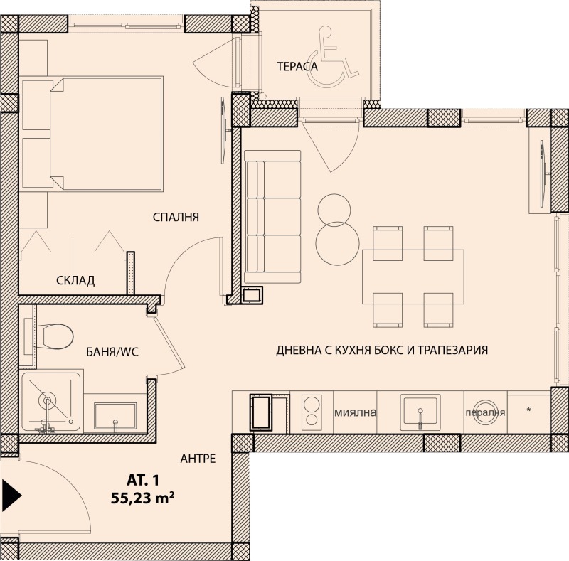 Till salu  1 sovrum region Burgas , Pomorie , 56 kvm | 85065547 - bild [13]