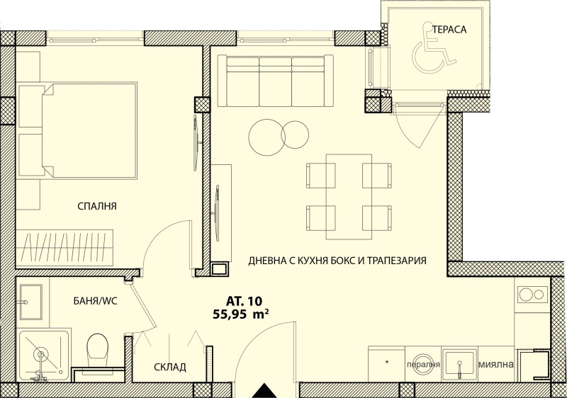 Till salu  1 sovrum region Burgas , Pomorie , 56 kvm | 85065547 - bild [2]