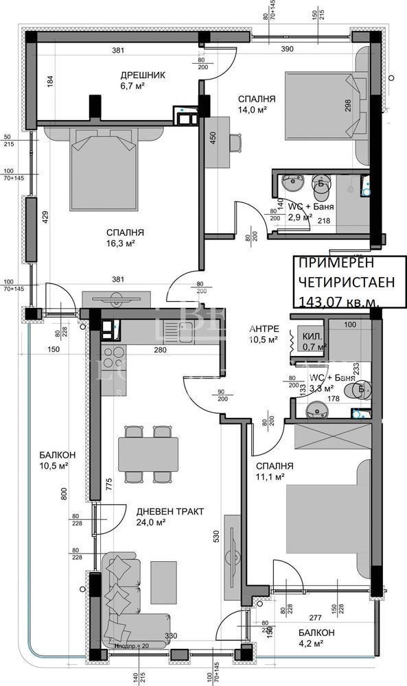 En venta  3 dormitorios Varna , Vladislav Varnenchik 1 , 128 metros cuadrados | 95066757 - imagen [3]