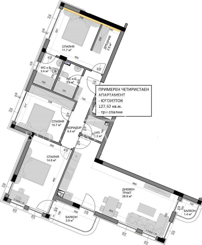 En venta  3 dormitorios Varna , Vladislav Varnenchik 1 , 128 metros cuadrados | 95066757 - imagen [7]