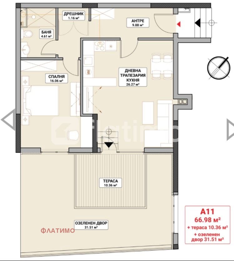 Na prodej  1 ložnice Sofia , Mladost 4 , 79 m2 | 35031796 - obraz [2]